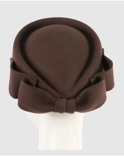 Max Alexander - Felt Brown Pillbox Hat