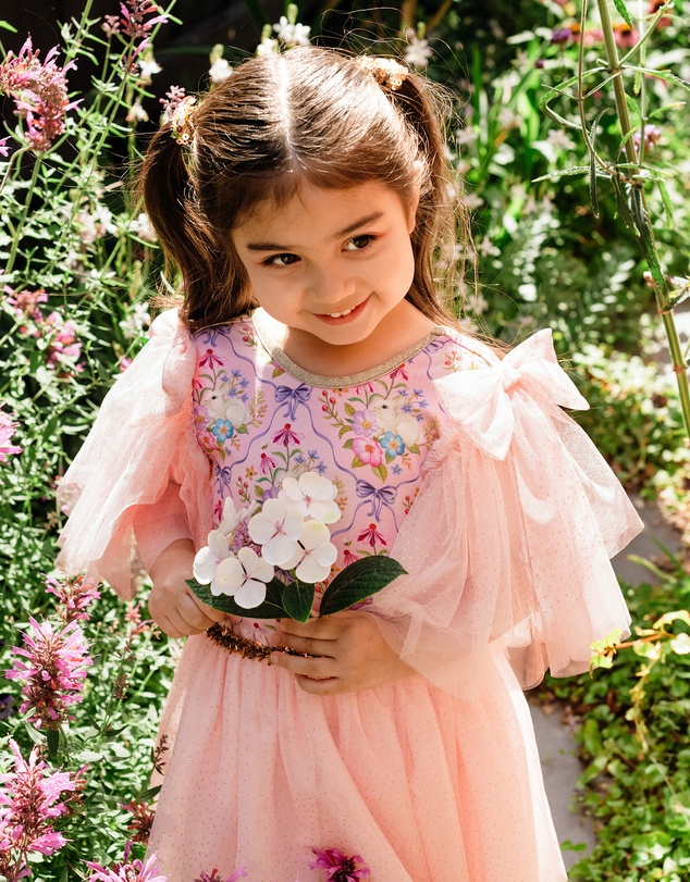 Fleur Harris - 'Bunnies & Bows' Sparkling Tutu Dress in Pink