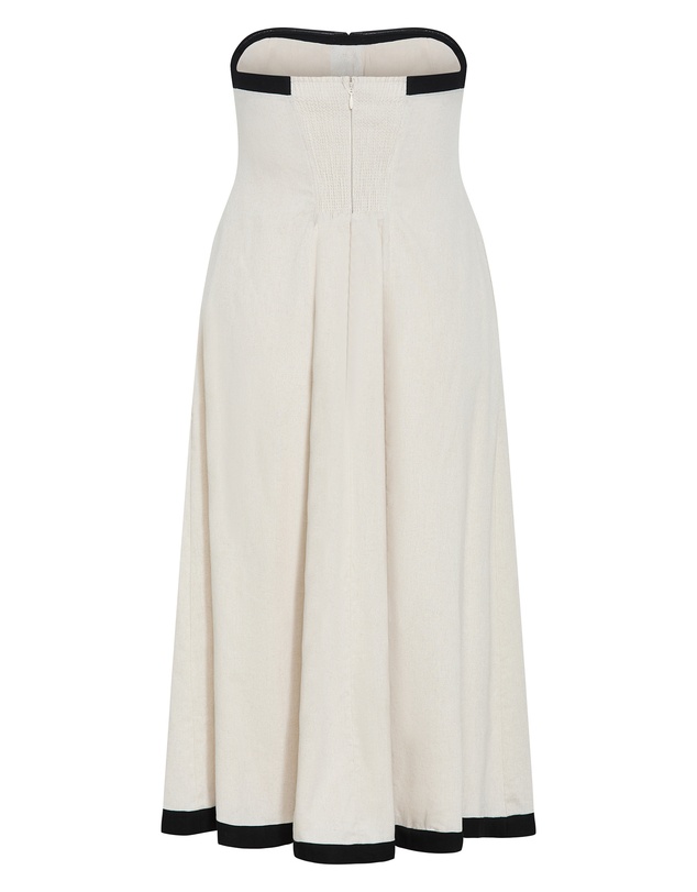 City Chic - Plus size Contrast Strapless Maxi Dress - natural