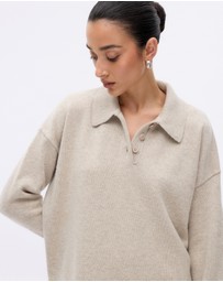 Minima Esenciales - Keir Oversized Merino Cashmere Blend Polo