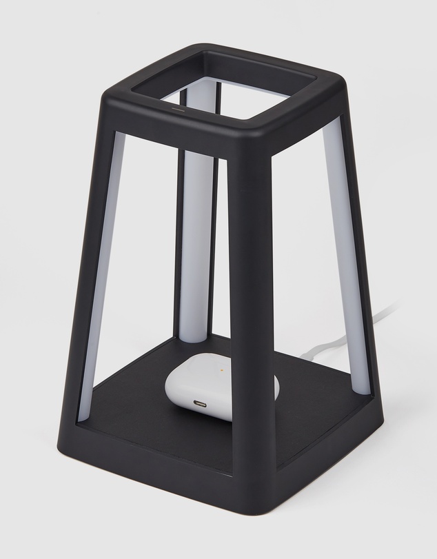 Lexon - Lexon Lantern Portable Lamp With Built-In Wireless Charger - Black