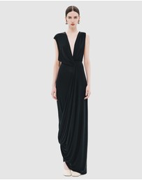 MISHA - The Pablo Draped Cupro Dress