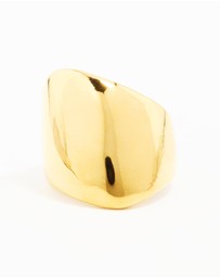 Lovisa - Waterproof Gold Plated Stainless Steel Statement Rectangle Ring