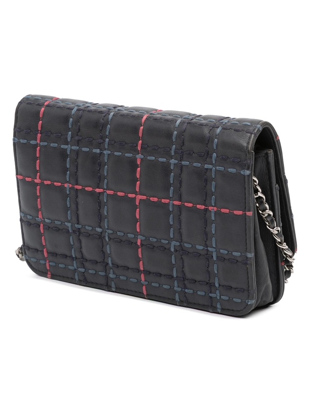 Pre-Loved by Azura Reborn - Pre-Loved CC Square Stitched Calfskin Wallet on Chain