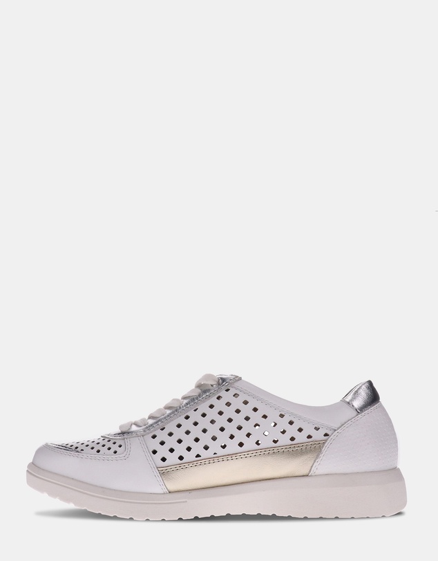 Mia Vita - Baxley Zip Casual Sneaker - White/Silver