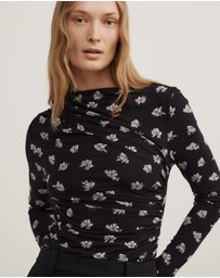 Witchery - Mesh Drape Long Sleeve Top