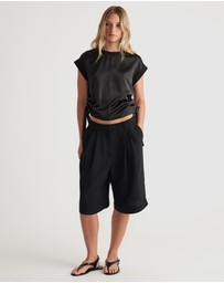 Decjuba - Alessia Satin Side Tie Tee