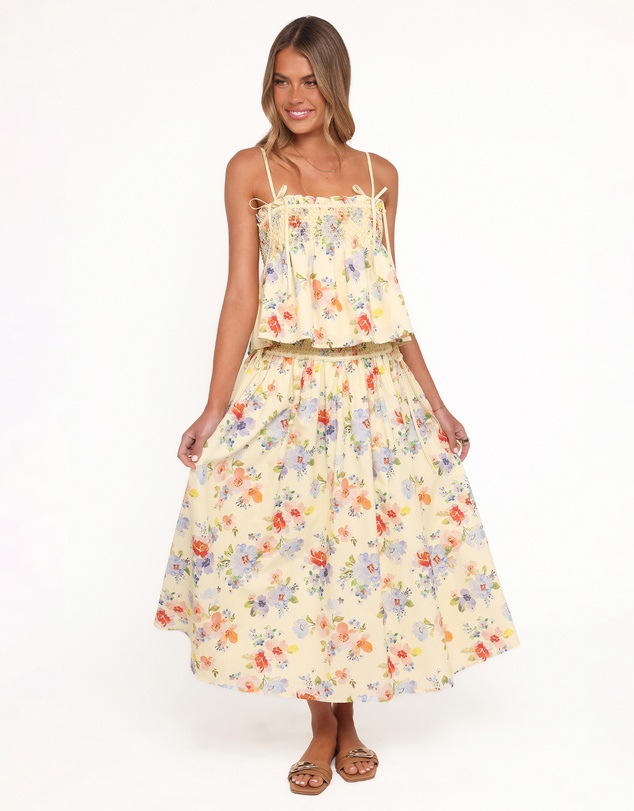 Petal & Pup - Saskia Maxi Skirt - Lemon Floral