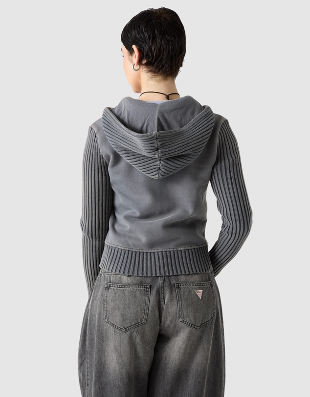 GUESS Originals - GUESS Originals Mixed Rib Zip Hoodie
