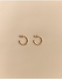 Trenery - Lutra Hoop Earrings in Tahini