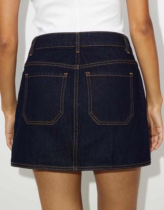 Dazie - Summer Muse Denim Wrap Mini Skirt