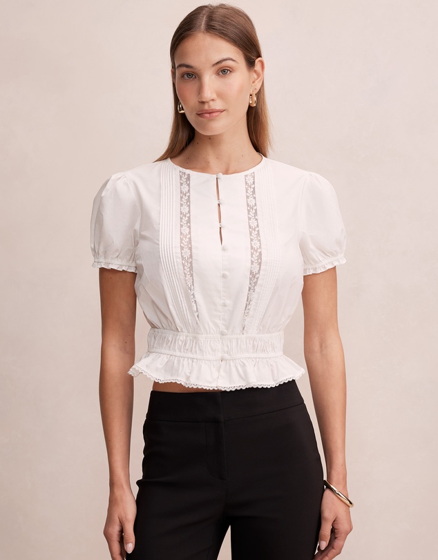 Forever New - Delta Lace Pintuck Blouse