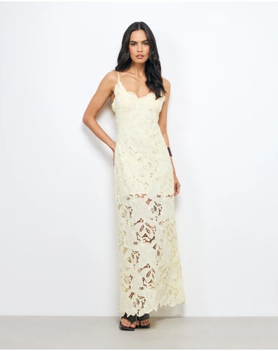 AERE - Evania Lace Maxi Dress