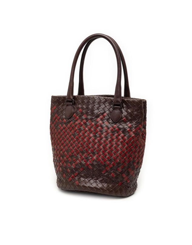 Pre-Loved by Azura Reborn - Pre-Loved Bicolor Nappa Intrecciato Bucket Bag