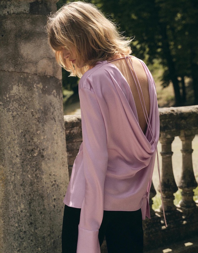M.N.G - Satin Blouse With Draped Back