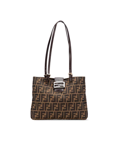 Fendi - Pre-Loved Zucca Canvas Shoulder Bag
