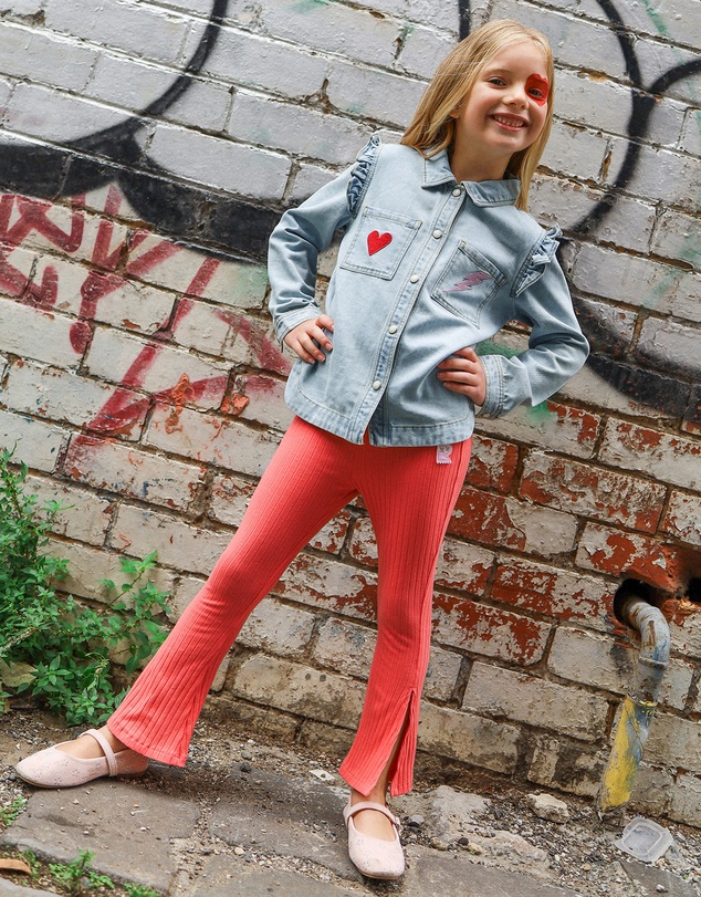 Rock Your Kid - Disco Flare Legging in Raspberry