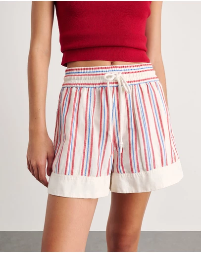 Jag - Gigi Stripe Pull On Short - ICONIC EXCLUSIVE