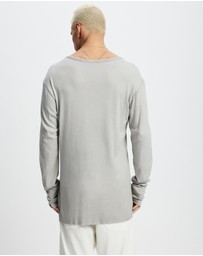 Surrounded By Ghosts - The Gypsum Slim Rib Knit Long Sleeve T-Shirt