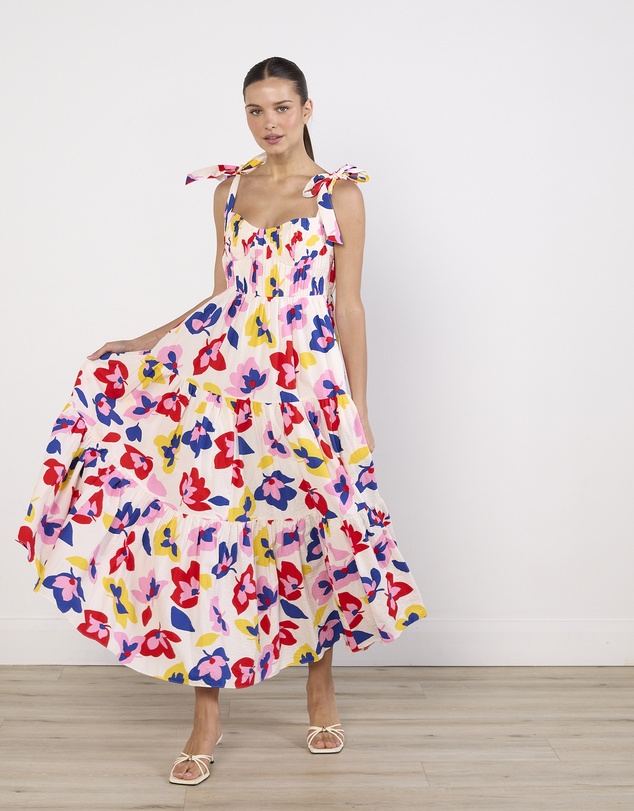 Cirkular - Pre-Loved - Kate Spade Summer Flowers Tiered Midi Dress