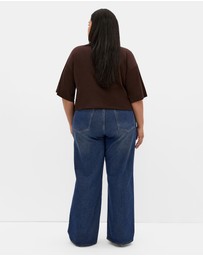 City Chic - Plus size Harley Fit Talia Wide Leg Jean - dark wash