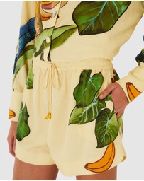 Farm Rio - Banana Grapes Yellow Shorts