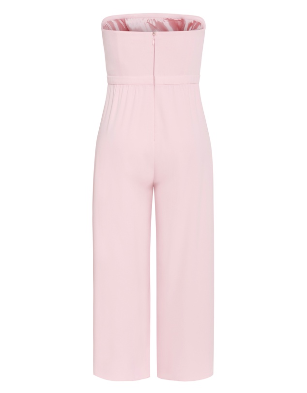 City Chic - Plus size Attract Strapless Jumpsuit - heavenly pink