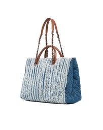 Pre-Loved by Azura Reborn - Pre-Loved chanel Denim Textile Handbag with Leather Trim and Chain Detail