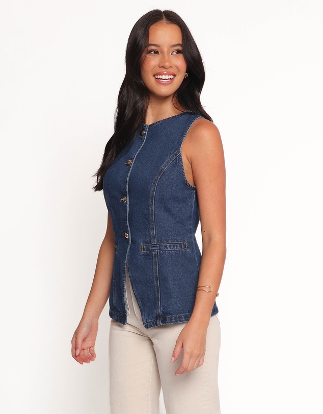 Petal & Pup - Nessa Denim Vest - Blue