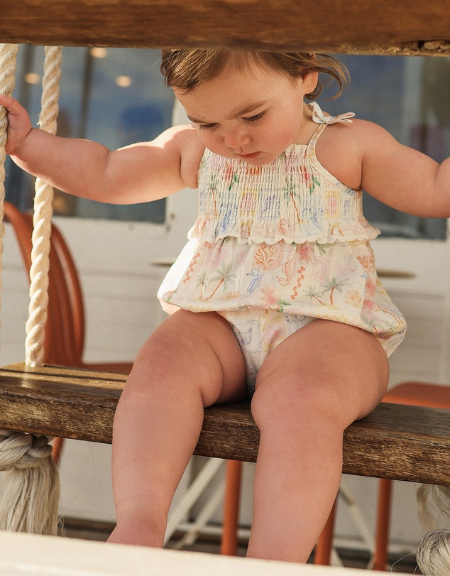 Kynd Baby - Resort Shirred Romper in Resort