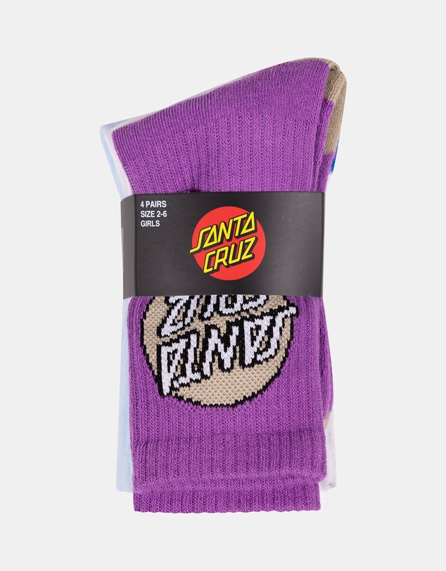 Santa Cruz - 4-Pack Other Dot Crew Socks - Kids