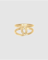 Elli Jewelry - Ring Organic Elegant in 925 Sterling Silver Gold Plated