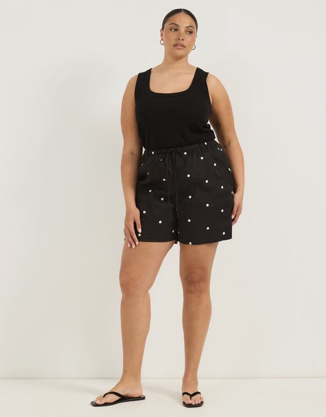 Atmos&Here Curvy - Hailey Relaxed Polkadot Shorts