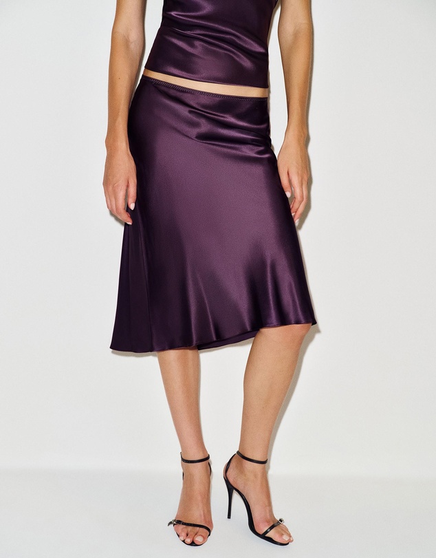 Reformation - Layla Silk Knee Length Skirt
