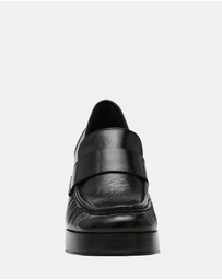 Steve Madden - Munday Black Leather Heels