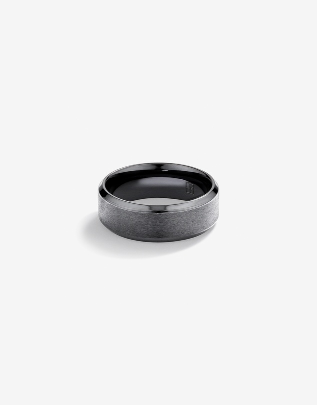 Michael Hill - 8mm Black Titanium Bevelled Edge Wedding Band