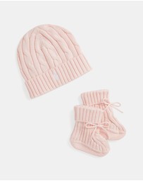 Polo Ralph Lauren - Cable-Knit Cotton Beanie & Bootie Set - Babies
