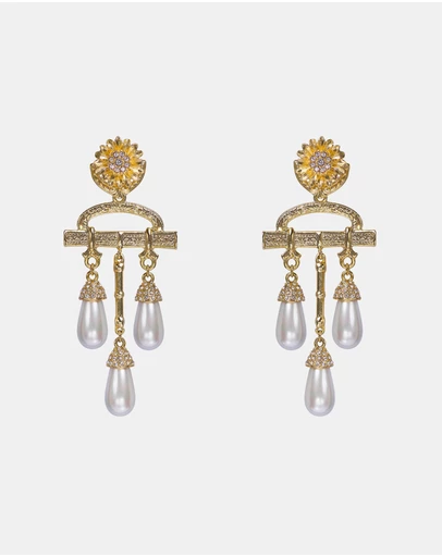 Kitte - Étoile Earrings - Gold/Pearl
