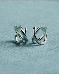 Najo - Moonkiss Silver Huggie Earrings