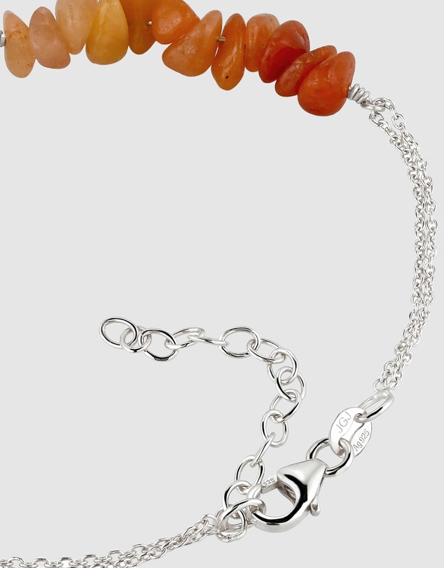 Elli Jewelry - Sunburst Aventurine Bead Bracelet in 925 Sterling Silver