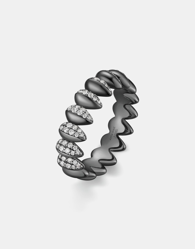 Ania Haie - Ania Haie Black Sparkling Puffy Spike Ring