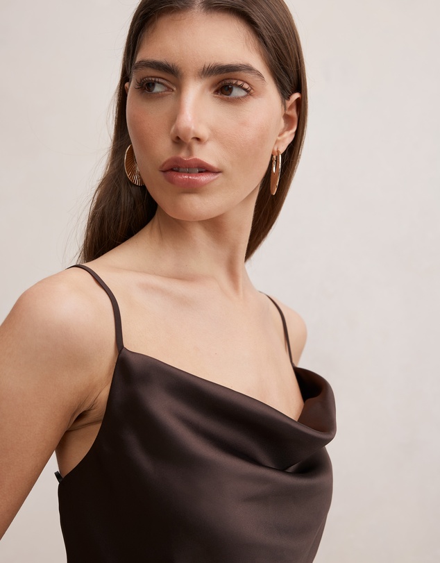Forever New - Tilesha Satin Cowl Neck Slip Maxi Dress