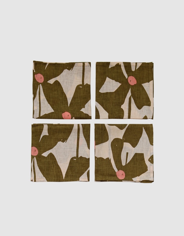 Mosey Me - Olive Poppy Napkin Set