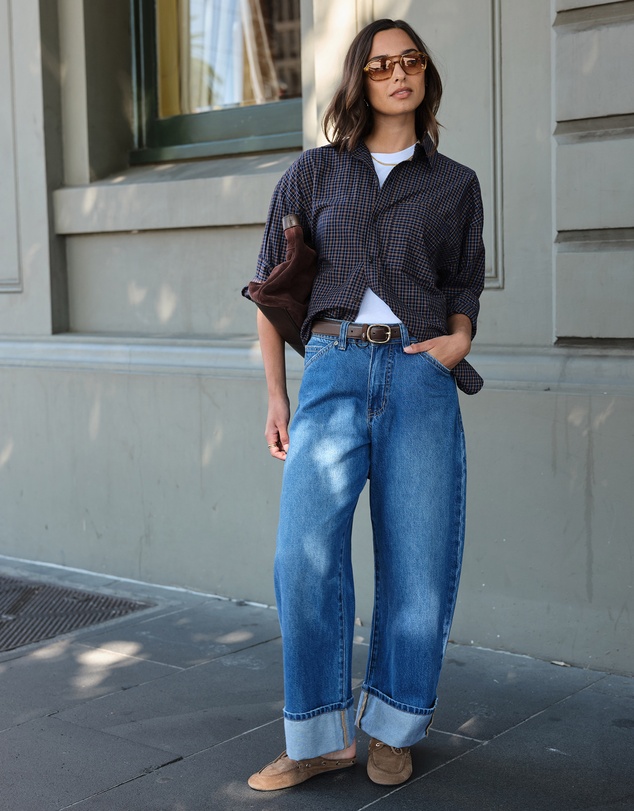 Ceres Life - Frannie Cuffed Barrel Jean