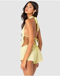 EDIKTED - Cayenne Eyelet Split Front Top