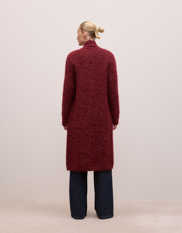 Trenery - Brushed Alpaca Longline Cardigan in Red Mahogany