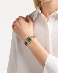 Furla - Diamante 27.5mm Square Green Dial with Gold-Tone Bracelet