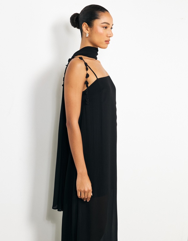 AERE - Ilaria Floral Scarf Maxi Dress