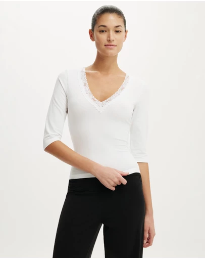 Cotton On - Eva Lace 3/4 Top