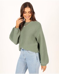 Petal & Pup - Lakelyn Textured Knit Sweater - Khaki